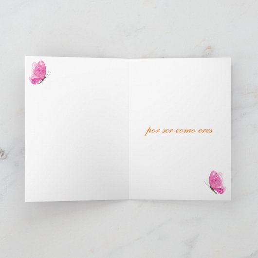 ありがとう、あなたのままでいてくれて、スペイン語の感謝のメモ 招待状 (内部)