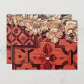 ありがとう、あなたの名前、象嵌された木材と金ゴールドのイメージ、 ポストカード (正面/裏面)