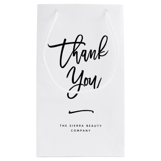 ありがとう | おしゃれなカスタム小売ショッピングバッグ スモールペーパーバッグ (裏面)