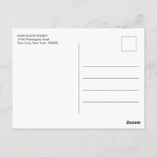 ありがとう お悔やみ 葬儀 記念 ゴールド フォト ポストカード (裏面)