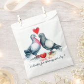 ありがとう、かわいいカップル結婚ハト フェイバーバッグ (クリップ留めされた状態)