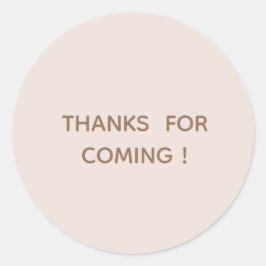 ありがとう ご参加！ ミニマリストスタイルの 薄いピンクの丸ラベル ラウンドシール