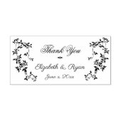 ありがとう、つる植物ボタニカルパーソナライズされた ラバースタンプ (インプリント)