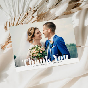ありがとう、はっきりした文字結婚のサンキューカード ポストカード