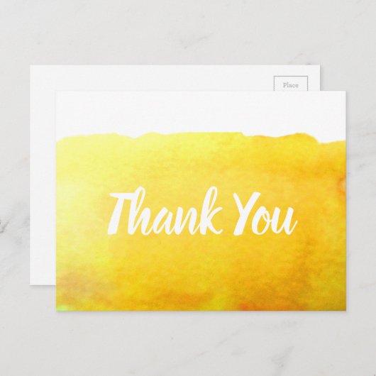 ありがとう ひまわりのような黄色の水彩画のアート名言 ポストカード (正面/裏面)
