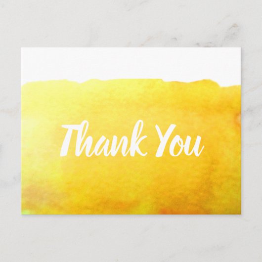 ありがとう ひまわりのような黄色の水彩画のアート名言 ポストカード (正面)