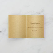 "ありがとう"アクアゴールドのウェディングテンプレート サンキューカード (内部)