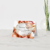 ありがとう | アブストラクトオータムカラーズウォーターカラーインク サンキューカード (正面)