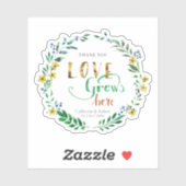 ありがとう ウォーターカラー フラワー リース シール (シート)