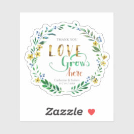 ありがとう ウォーターカラー フラワー リース シール