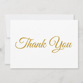 ありがとう エレガントなスクリプト ダークゴールド ホワイト ノートカード