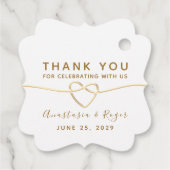 ありがとう、エレガントホワイト金ゴールド結婚ズ フェイバータグ (裏面)