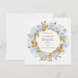 ありがとう エレガント ダスティーブルー ローズ ベイビーズ ブレス サンキューカード