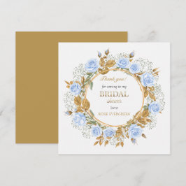 ありがとう エレガント ダスティーブルー ローズ ベイビーズ ブレス サンキューカード