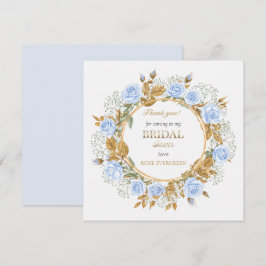 ありがとう エレガント ダスティーブルー ローズ ベイビーズ ブレス サンキューカード