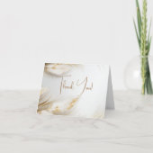 ありがとう | エレガント ボヘミアンフラワーのゴールドパンパス サンキューカード (正面)