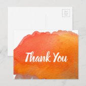 ありがとう オレンジの水彩アート名言 ポストカード (正面/裏面)