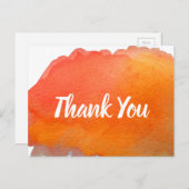 ありがとう オレンジ色の水彩画アート 引用句 ポストカード (正面/裏面)