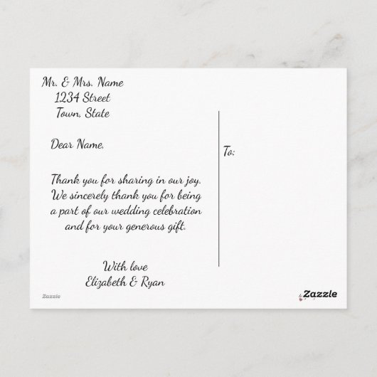 ありがとう、カスタム写真 ポストカード (裏面)