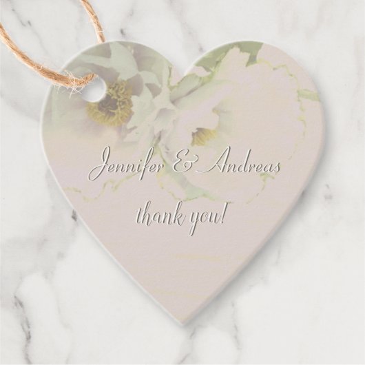 「ありがとう!」 カップルの名結婚前牡丹 フェイバータグ (正面)