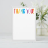 ありがとう カラフルな虹の文字 灰色 サンキューカード (スタンド正面)