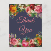 ありがとう、カラフルフローラ背景 ポストカード (正面)
