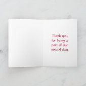 ありがとう、キャンディーケーン ハート、結婚式のカード サンキューカード (内部)