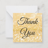 ありがとう、クラシックスクリプト、金ゴールドグリッター結婚の ノートカード (正面)