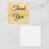 ありがとう、クラシックスクリプト、金ゴールドグリッター結婚の ノートカード (正面/裏面)