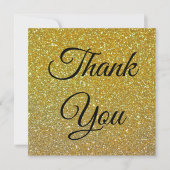 ありがとう、クラシックスクリプト、金ゴールド贅沢グリッター ノートカード (正面)