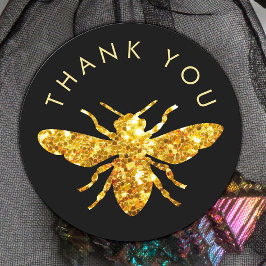 ありがとう グリッター ビー ロゴ ラウンドシール