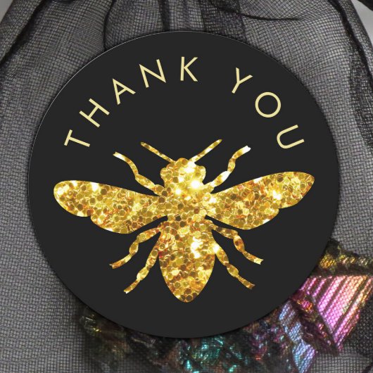 ありがとう グリッター ビー ロゴ ラウンドシール