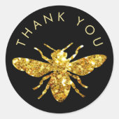 ありがとう グリッター ビー ロゴ ラウンドシール (正面)