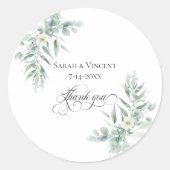 ありがとう グリーンフォリア・ステッカー ラウンドシール (正面)