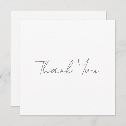 ありがとう グレー 手書き クラシカル おしゃれ ホワイト シーズンカード (正面/裏面)