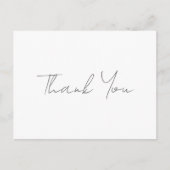 ありがとう グレー 手書き クラシカル おしゃれ ホワイト ポストカード (正面)