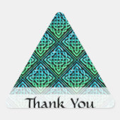 ありがとう ケルトノット - 青緑 ありがとう 三角形シール (正面)