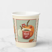 ありがとう，コーヒーマグ&パンプキン秋テーマ 紙コップ (左)