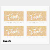 ありがとう ゴールドグリッター ミニワインミニシャンパンラベル 長方形シール (シート)