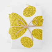 ありがとう ゴールド グリッター 爪跡 かわいい ホリデー ラッピングペーパーシート (インサイチュ)