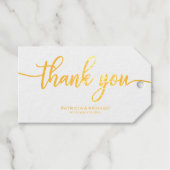 ありがとう – シックな書道結婚式の引き出物 ギフトタグ (正面 (横))