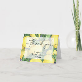 ありがとう - シトラス レモン - ベビーシャワー サンキューカード