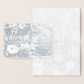 「ありがとう」シルバーフローラルウェディング 箔カード (ディスプレー)