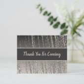 ありがとう シルバー メタリック ストライプ シャワー ゲスト ポストカード (スタンド正面)