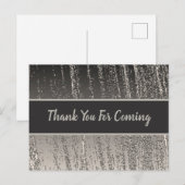 ありがとう シルバー メタリック ストライプ シャワー ゲスト ポストカード (正面/裏面)
