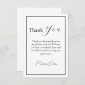ありがとう - シンプル, 流線型, 結婚式 サンキューカード (正面/裏面)