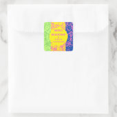 "ありがとう"ステッカー – "merci beaucoup"-デザイン2 スクエアシール (バッグ)