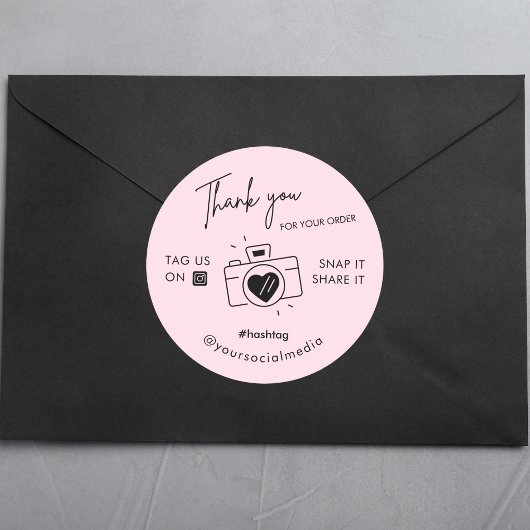 ありがとう スナップタグ シェア ソーシャルメディア かわいい カメラ ラウンドシール