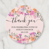 ありがとう タイポグラフィ パステル 草原 野の花 フェイバータグ (正面)