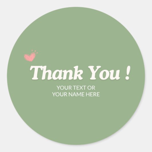 ありがとう タイポグラフィ ミニマル パステルグリーン ラウンドシール (正面)